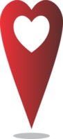 Pin map location heart shape PNG
