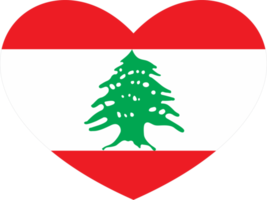 Líbano bandeira coração forma png