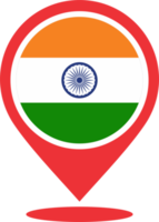 India flag  pin map location PNG