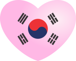 sur Corea bandera corazón forma png