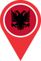 Albania bandera alfiler mapa ubicación png