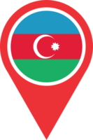 Azerbaijan flag pin map location PNG