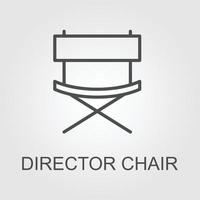 Director's chair linear icon. Thin line illustration. Contour symbol. Vector isolated outline drawing. Editable stroke