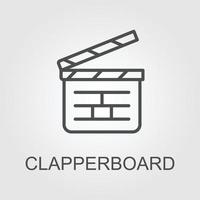 Clapper board icon. One of set web icons vector