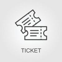 Ticket icon vector. Line raffle ticket symbol. Trendy flat outline ui sign design. Thin linear graphic pictogram for web site, mobile application. Logo illustration. Eps10. vector