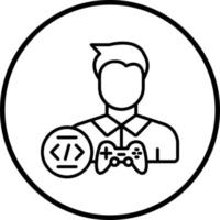 Game Developer Male Vector Icon Style