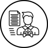 Game Script Writer Male Vector Icon Style