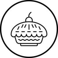 Cereza tarta vector icono estilo