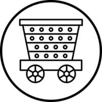 Wood Cart Vector Icon Style