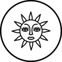 Sun with Face Vector Icon Style