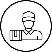 Delivery Man Vector Icon Style