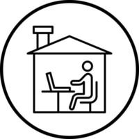 Working at Home Vector Icon Style