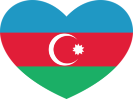 Azerbaijan flag heart shape PNG