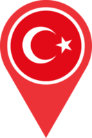 Turkey flag pin map location PNG