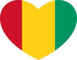 Guinée drapeau cœur forme png