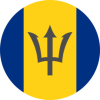 Barbados flag round shape PNG