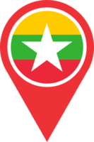 Myanmar bandiera perno carta geografica Posizione png