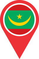 Mauritania flag pin map location png