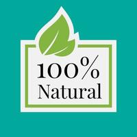 100 por ciento natural vector etiqueta diseño elemento