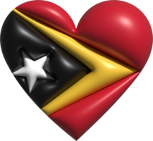 Timor leste bandera corazón 3d. png