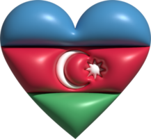 Azerbaïdjan drapeau cœur 3d. png