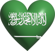 saudi arabien flagga hjärta 3d. png