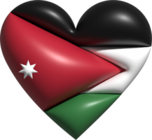 Jordânia bandeira coração 3d. png