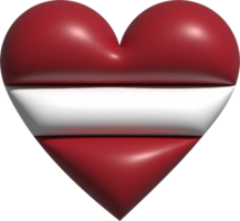 Latvia flag heart 3D. png