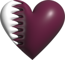 Qatar flag heart 3D. png