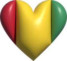 Guinea bandera corazón 3d. png