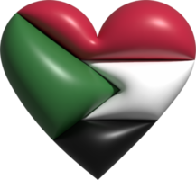 Sudan bandiera cuore 3d. png