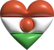 Niger flag heart 3D. png