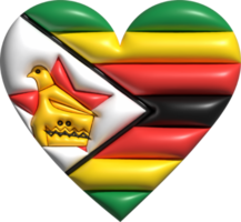 Zimbabwe drapeau cœur 3d. png