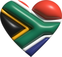 South Africa flag heart 3D. png