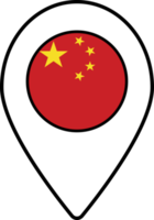 Chine drapeau carte épingle la navigation icône. png