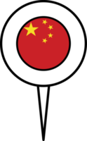 Kina flagga stift plats ikon. png