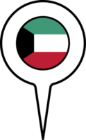 Kuwait bandiera carta geografica pointer icona. png