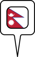 Nepal bandera mapa puntero icono, cuadrado diseño. png