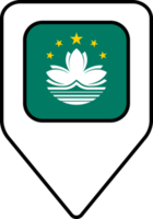 Macau flag map pin navigation icon, square design. png