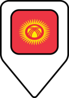 Kyrgyzstan flag map pin navigation icon, square design. png