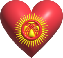 Kirguistán bandera corazón 3d. png