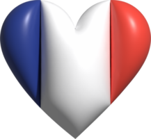 Francia bandera corazón 3d. png