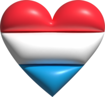 Luxemburgo bandeira coração 3d. png