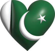 Pakistán bandera corazón 3d. png