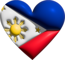 Filipinas bandera corazón 3d. png