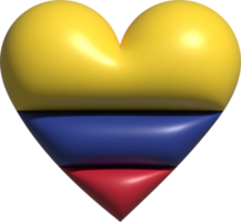 Colombia flag heart 3D. png