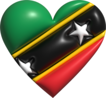 Saint Kitts and Nevis flag heart 3D. png