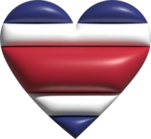 Costa rica flag heart 3D. png