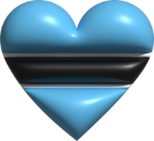 Botswana bandera corazón 3d. png