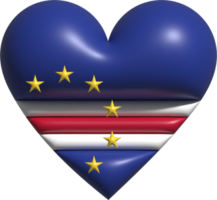 Cape Verde flag heart 3D. png